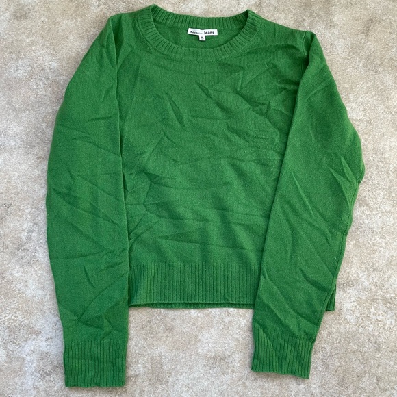 Reformation Cashmere Crew Kelly Green Sweater - Picture 2 of 5